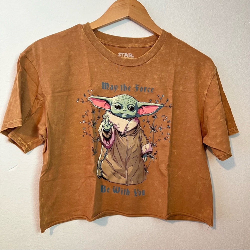Grogu Baby Yoda “May the Force be with you” crop top size M
